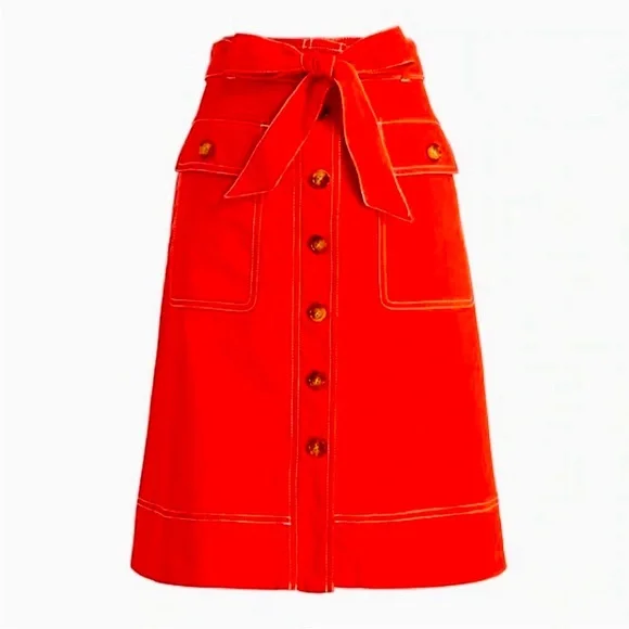 J. Crew Factory Women's Pencil Skirt in Bright Red - Picture 4 of 11
